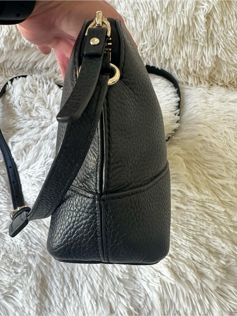Kate Spade Southport Avenue Hanna Black Pebbled Leather Crossbody Shoulder Bag